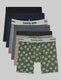 Second Skin Mid-Length Boxer Brief 6" (6-Pack)::Black/Blue/Heather/Grey/Stripe/Tee Time
