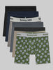 Second Skin Mid-Length Boxer Brief 6" (6-Pack)::Black/Blue/Heather/Grey/Stripe/Tee Time