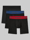 Second Skin Mid-Length Boxer Brief 6" (3-Pack)::Black/Blue/Red