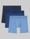 Second Skin Mid-Length Boxer Brief 6" (3-Pack)::Blue/Quartz/Della Robbia