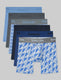 Second Skin Mid-Length Boxer Brief 6" (6-Pack)::Della Robbia/Turbulence/Shifting Plaid/Blue/Quartz/Marlin