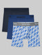 Second Skin Mid-Length Boxer Brief 6" (3-Pack)::Dress Blues/Blue Quartz/Marlin