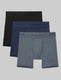 Second Skin Mid-Length Boxer Brief 6" (3-Pack)::Dress Blues/Turbulence/Black