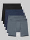Second Skin Mid-Length Boxer Brief 6" (6-Pack)::Dress Blues/Turbulence/Black