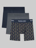 Second Skin Mid-Length Boxer Brief 6" (3-Pack)::Dress Blues/Turbulence/Pickleball