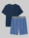 Second Skin Sleep Pocket Tee & Short Set::Dress Blues/Ebb and Flow