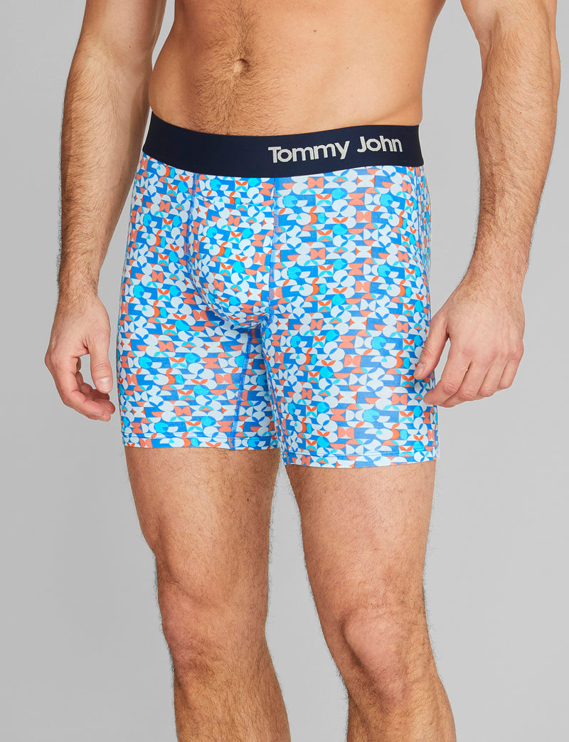 Cool Cotton Mid-Length Boxer Brief 6"::Celestial Circle Tetris