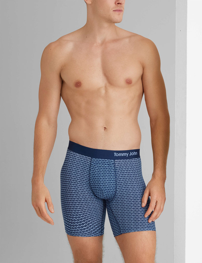 Cool Cotton Mid-Length Boxer Brief 6"::Bel Air Blue Link