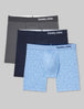 Cool Cotton Mid-Length Boxer Brief 6" (3-Pack)::Grey/Navy/Feather
