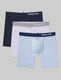 Cool Cotton Mid-Length Boxer Brief 6" (3-Pack)::Navy/Purple/Multi Stripe