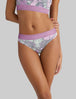 Women's Second Skin Thong, Lace Waist::Pink Poppy Shells Lace Waist
