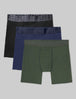 Apollo Mid-Length Boxer Brief 6" (3-Pack)::Black/Navy Blazer/Dark Olive