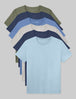 Second Skin Crew Neck Tee (6-Pack)::Green/Dress Blues/Ebb and Flow/Grey/Dress Blues/Skyway Blue
