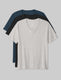 Second Skin V-Neck Tee (3-Pack)::Dress Blues/Black/Heather Grey