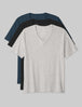 Second Skin V-Neck Tee (3-Pack)::Dress Blues/Black/Heather Grey