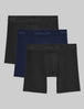 Second Skin Luxe Rib Mid-Length Boxer Brief 6" (3-Pack)::Black/Dress Blues