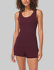 Women's Downtime Tank::Winetasting::BR::Model is wearing Scoop Neck