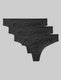 Women's Cool Cotton Thong (3-Pack)::Black