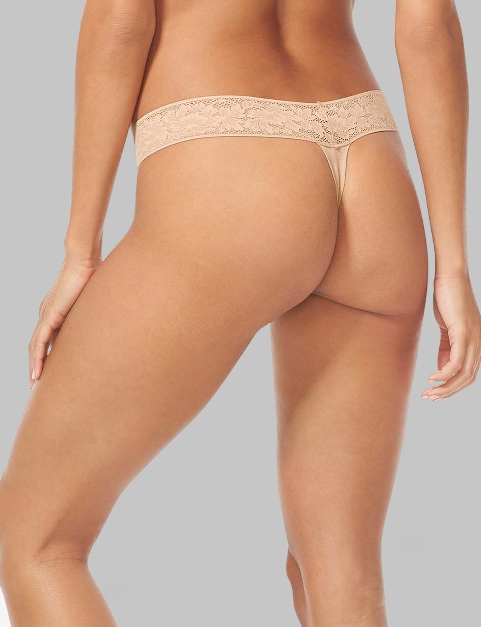 Women's Second Skin Thong, Lace Waist