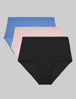 Women's Air High Rise Brief (3-Pack)::Provence/Veiled Pink/Black