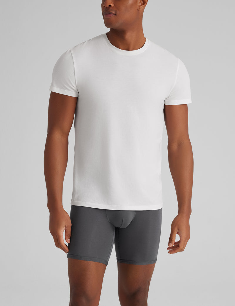 Cool Cotton Crew Neck Modern Fit Undershirt::White