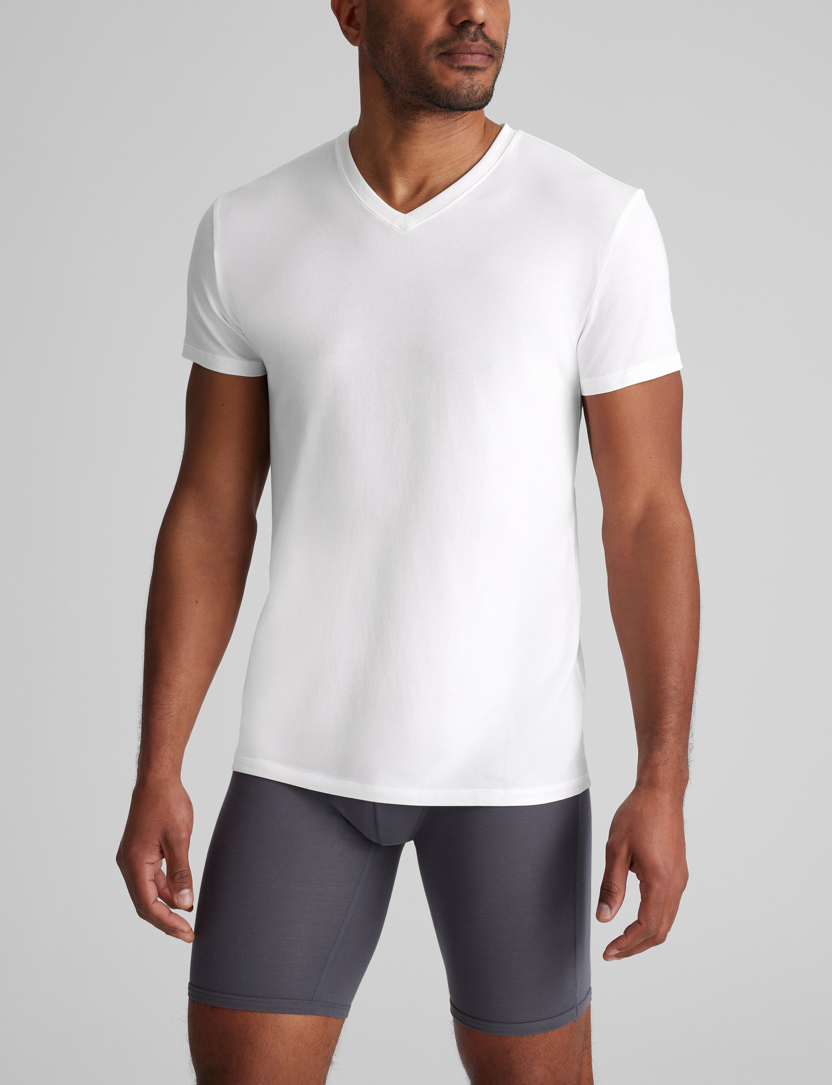 Cool Cotton High V-Neck Modern Fit Undershirt (6-Pack)