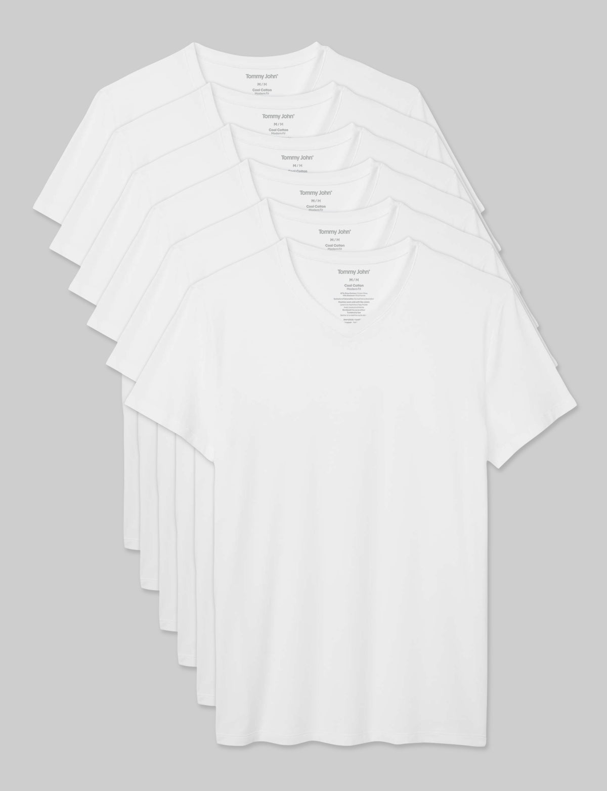 Cool Cotton High V-Neck Modern Fit Undershirt (6-Pack)