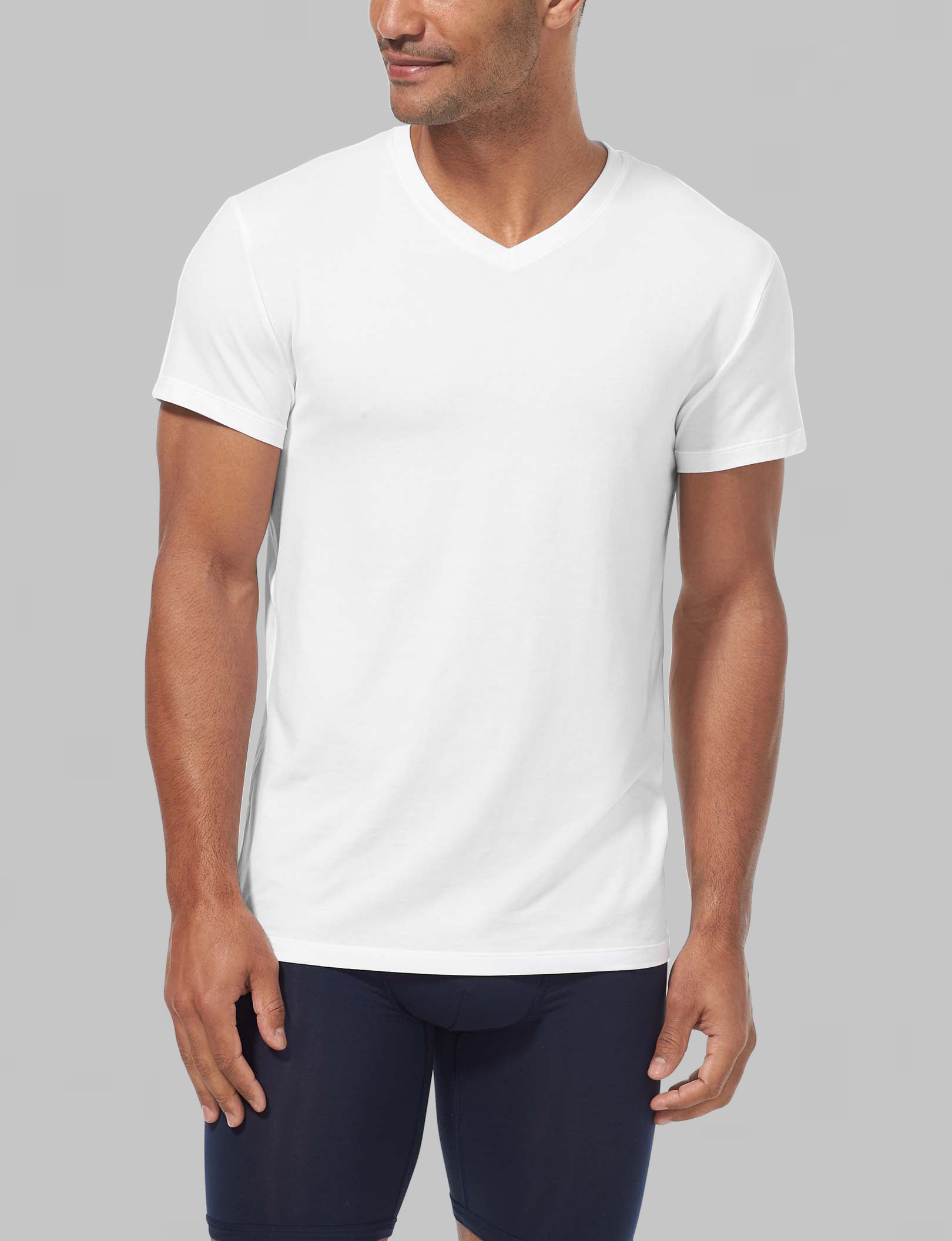 Second Skin High V-Neck Modern Fit Undershirt (6-Pack)