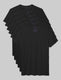 Second Skin High V-Neck Modern Fit Undershirt (6-Pack)::Black