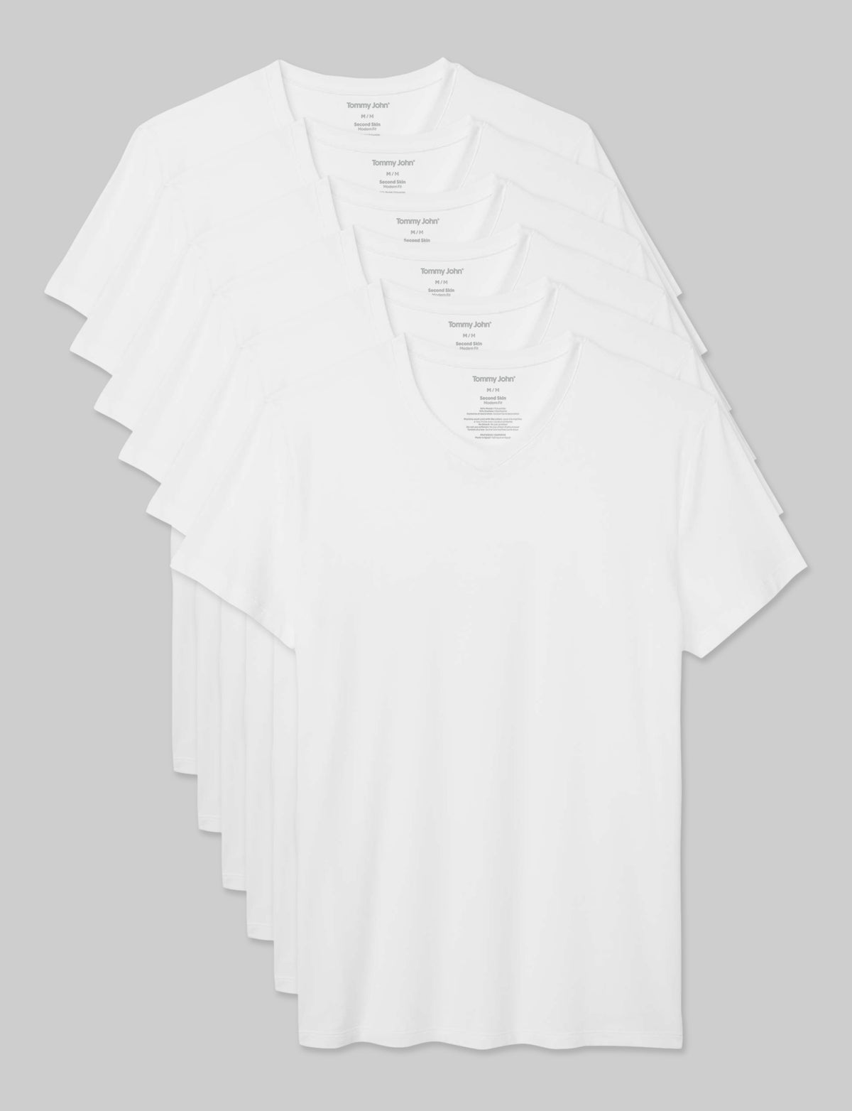 Second Skin High V-Neck Modern Fit Undershirt (6-Pack)
