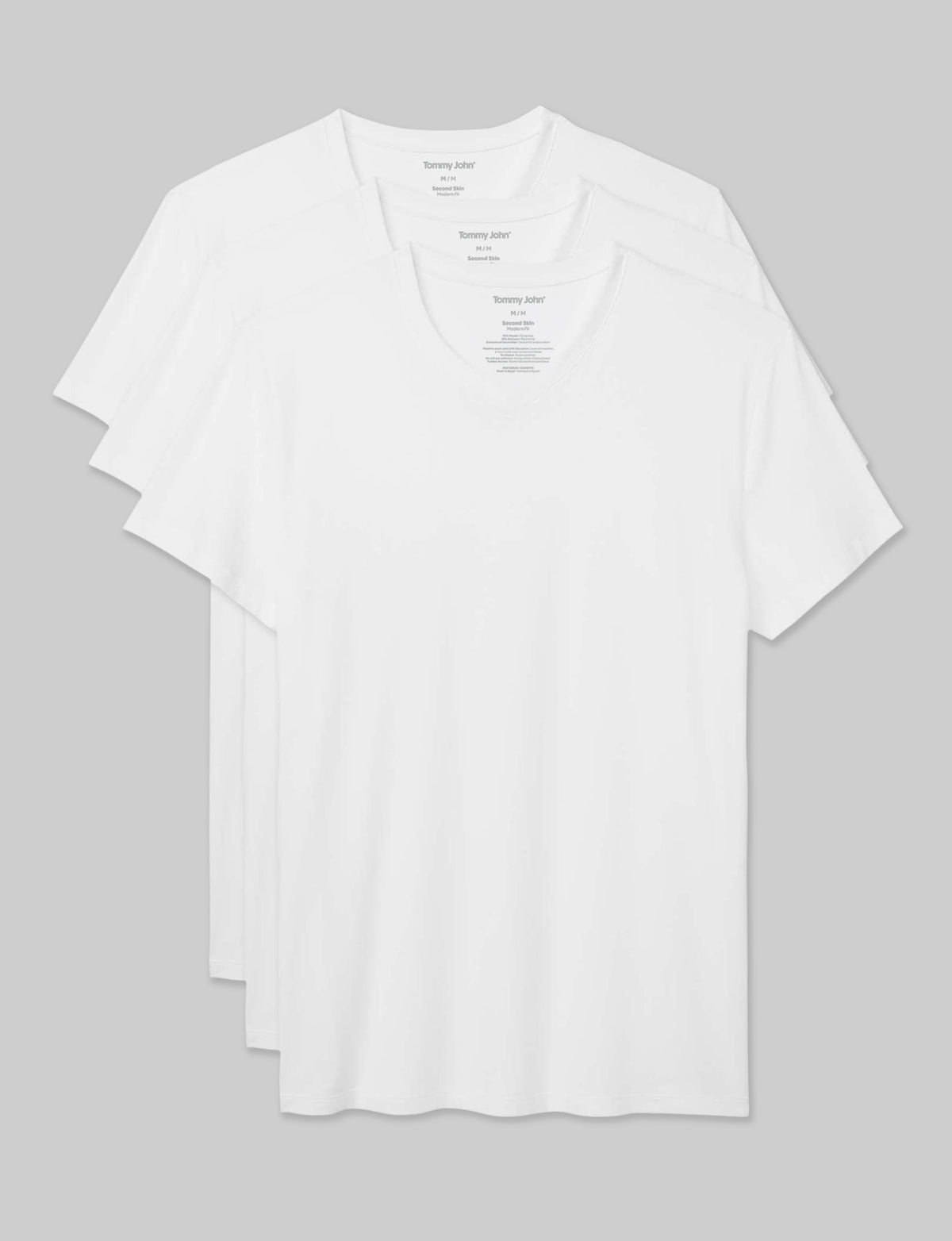 Second Skin High V-Neck Modern Fit Undershirt (3-Pack)