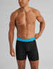 360 Sport Mid-Length Boxer Brief 6"::Black/Atomic Blue WB
