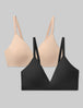 Air Plunge Bra and Air Triangle Bralette Set (2-Pack)::Rugby Tan/Black