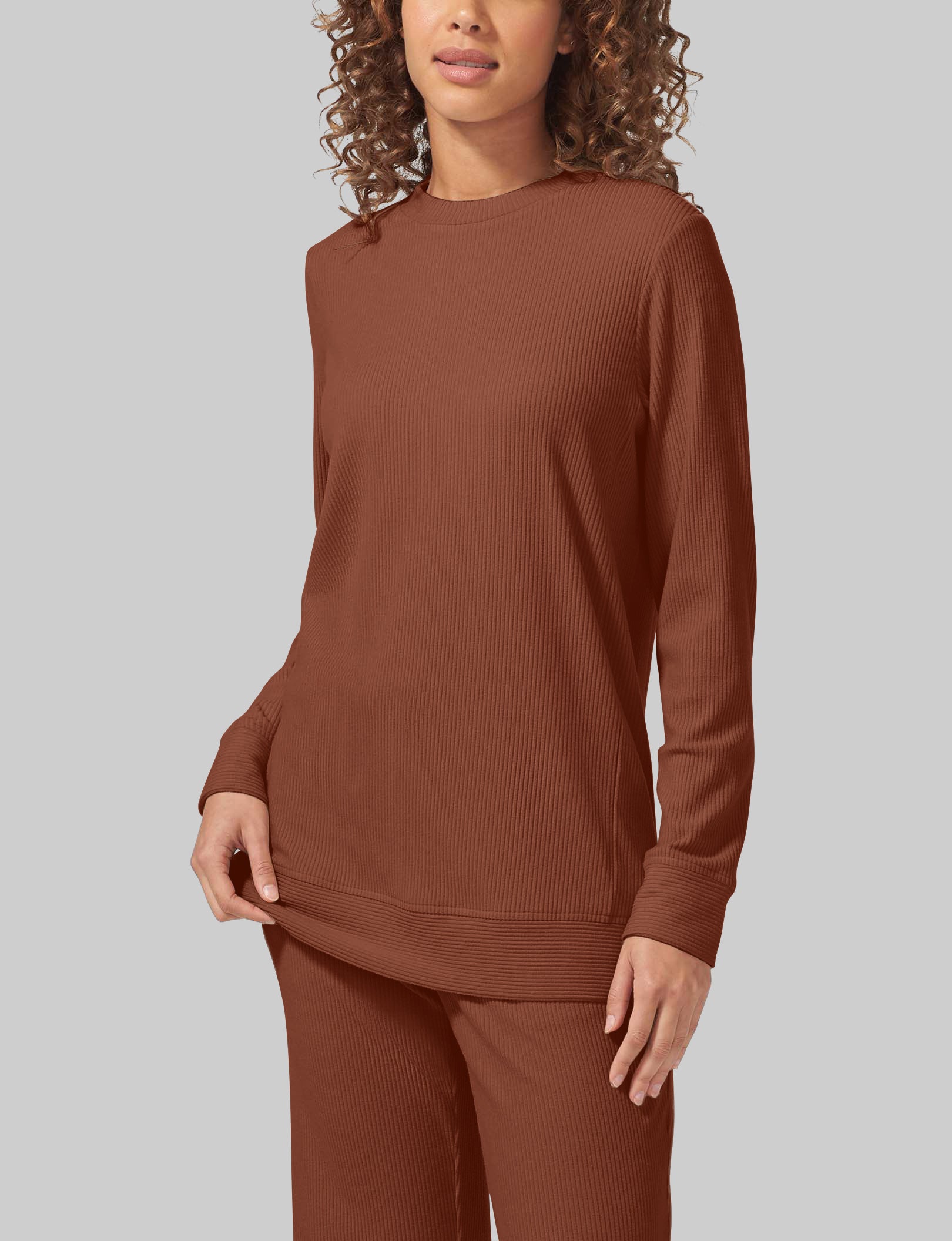 Women's Zen Ribbed Long Sleeve Crew Neck