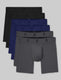 Air Mid-Length Boxer Brief 6" (6-Pack)::Black/Blue/Gray