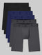 Air Boxer Brief 8" (6-Pack)::Black/Blue/Gray