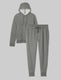 French Terry Hoodie & Jogger Set::Medium Heather Grey