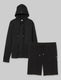 French Terry Hoodie & Short Set::Black