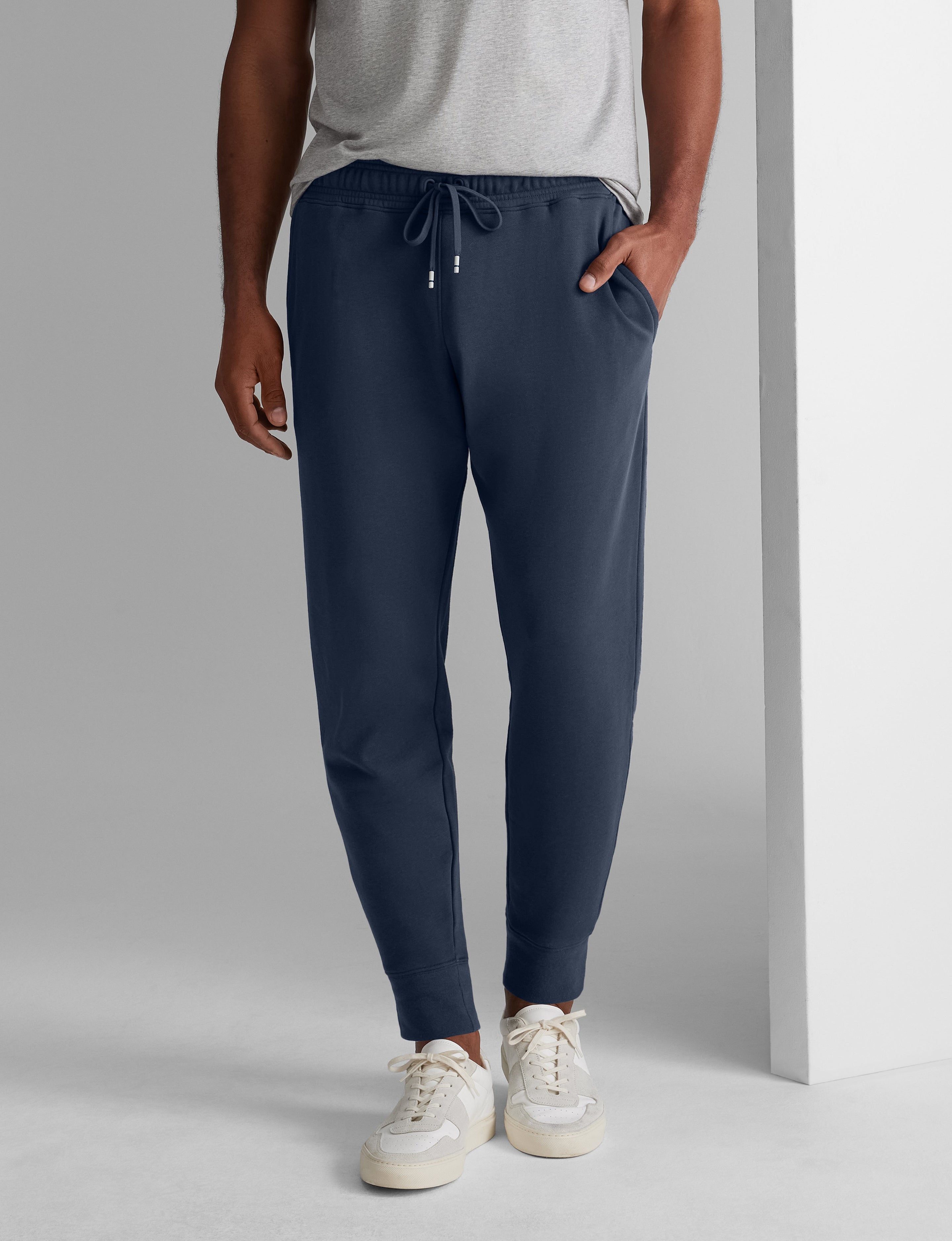 terry john dresses Tommy John Men's French Terry Jogger Pants in Falcon Grey Size XXL