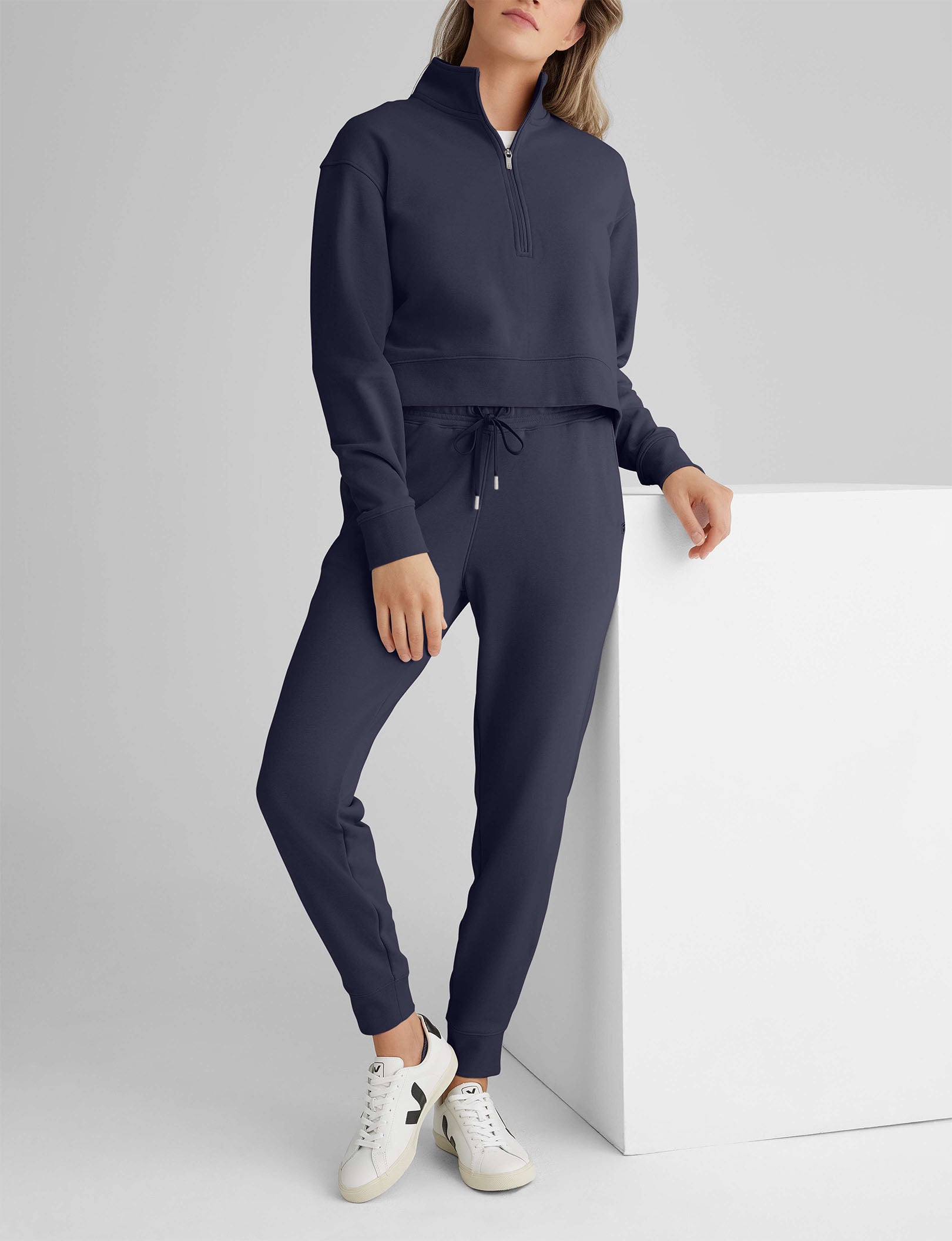Women's French Terry Half-Zip & Jogger Set