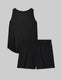 Women's Second Skin Sleep Pocket Tank & Short Set::Black