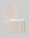 Women's Second Skin Sleep Pocket Tank & Short Set::Dove Heather