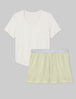 Women's Second Skin Sleep Pocket Tee & Short Set::Beach Balls/Coconut Milk