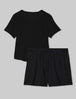 Women's Second Skin Sleep Tee & Short Set::Black