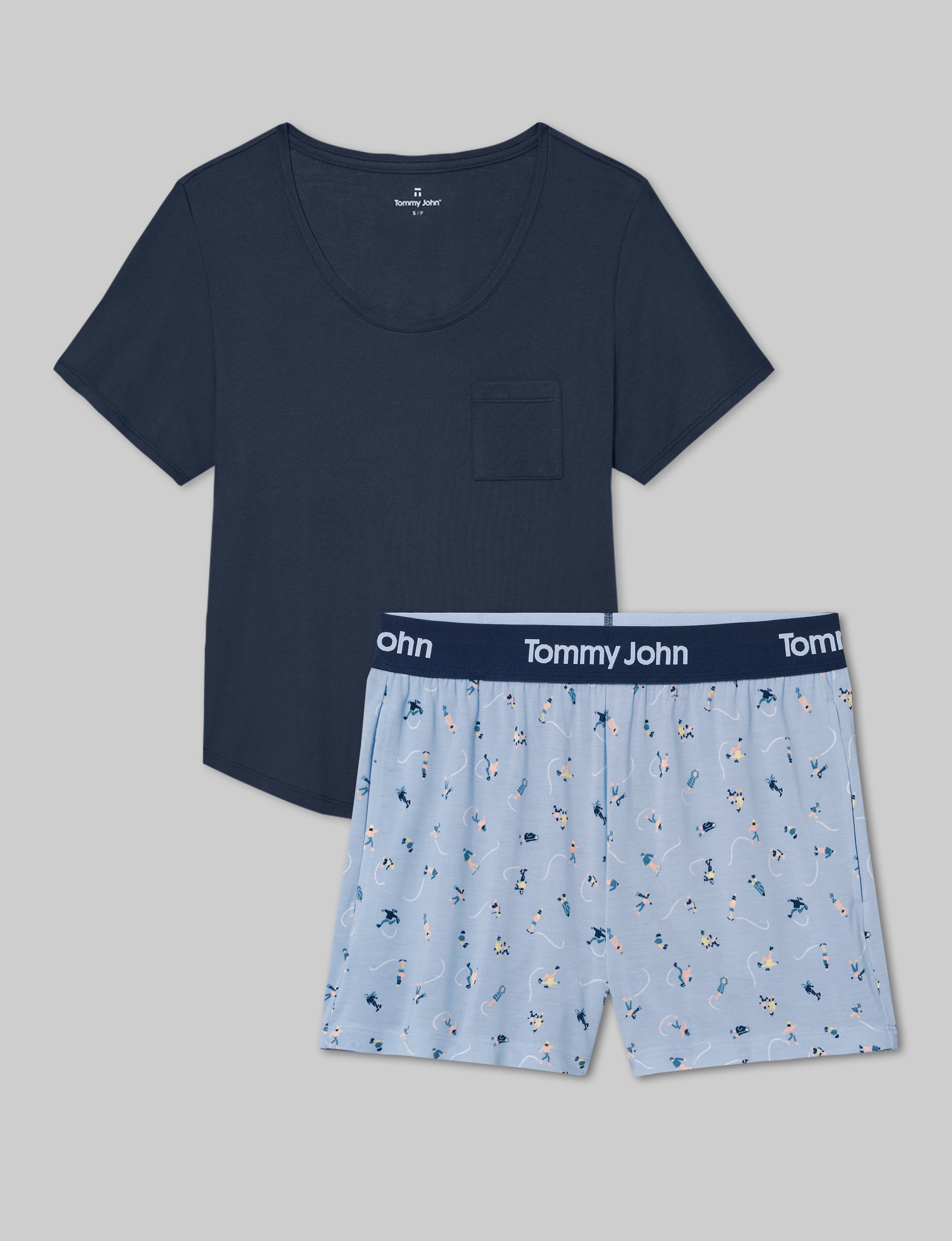 Women's Second Skin Sleep Pocket Tee & Short Set
