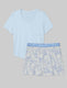 Women's Second Skin Sleep Pocket Tee & Short Set::Ice Water/Scattered Floral