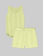 Women's Second Skin Luxe Rib Sleep Tank & Short Set::Luminary Yellow