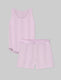 Women's Second Skin Luxe Rib Sleep Tee & Short Set::Pink Lavender