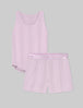 Women's Second Skin Luxe Rib Sleep Tee & Short Set::Pink Lavender
