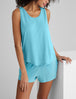 Women's Second Skin Luxe Rib Sleep Tank::Sea Jet Luxe